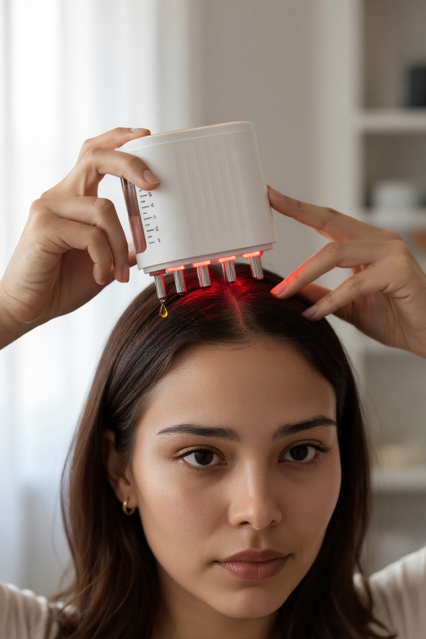 ⚜️ Appareil de Massage Cuir Chevelu & Applicateur de Sérum – Stimulateur de Repousse des Cheveux.