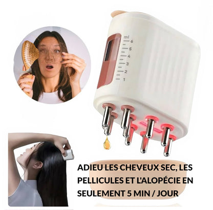 ⚜️ Appareil de Massage Cuir Chevelu & Applicateur de Sérum – Stimulateur de Repousse des Cheveux.