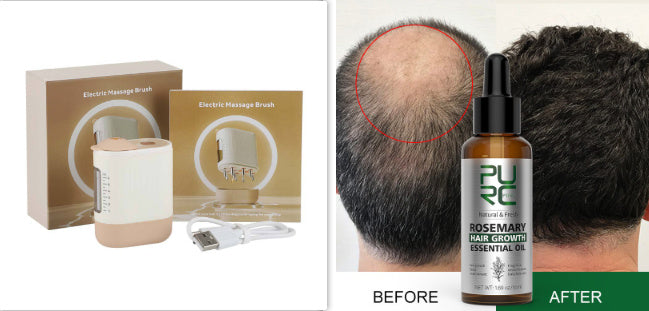 ⚜️ Appareil de Massage Cuir Chevelu & Applicateur de Sérum – Stimulateur de Repousse des Cheveux.